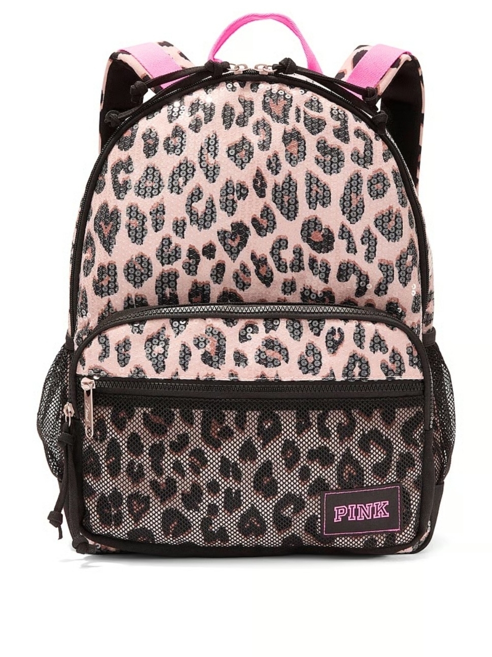 PINK Victoria's Secret Pink Leopard Sequin Kids Backpack